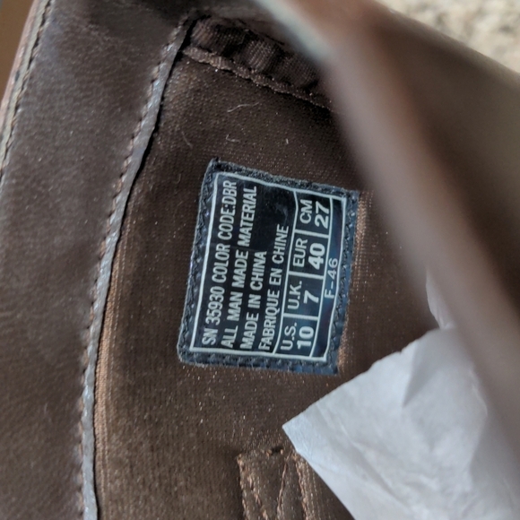 Skechers Vintage 90s y2k Brown Square Toe Chunky Heeled Boots Vegan Leather 10 - Picture 13 of 14